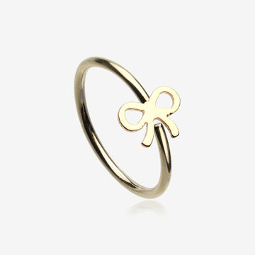 Golden Bow-Tie Bendable Nose Hoop-Gold